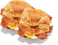 2 bacon, egg & cheese croissants