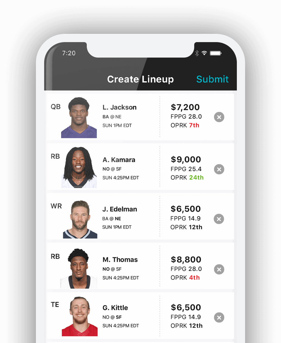 DraftKings App on Iphone